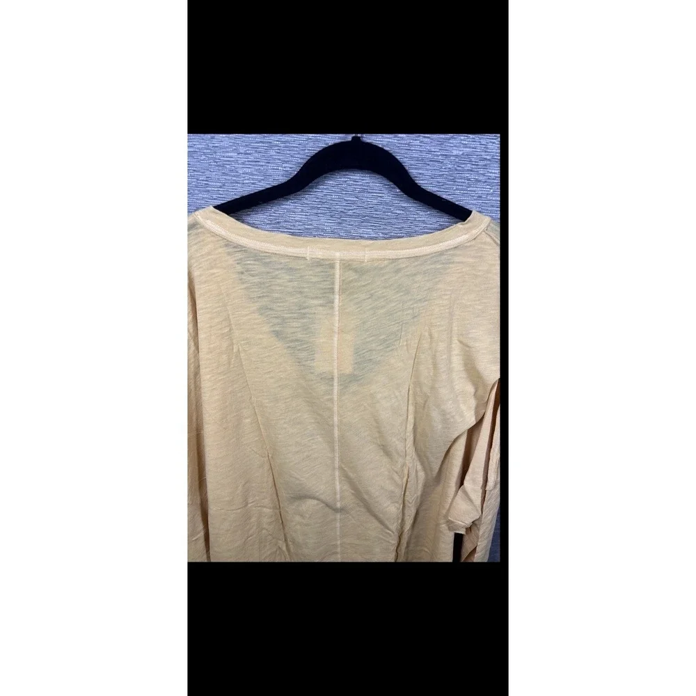 NEW Free People Women's On My Mind V-Neck Long Sleeve Shirt Camel/Yellow Size M - Picture 11 of 13